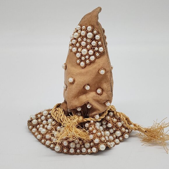 Mark Roberts Ornament Beaded & Metal Tinsel Wizard Hat Christmas Decor - Picture 1 of 8